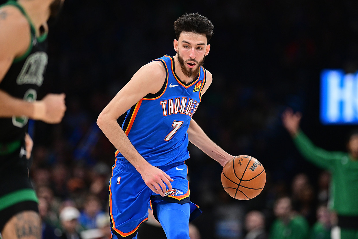 Chet Holmgren in the Oklahoma City game.  Image by Getty Images