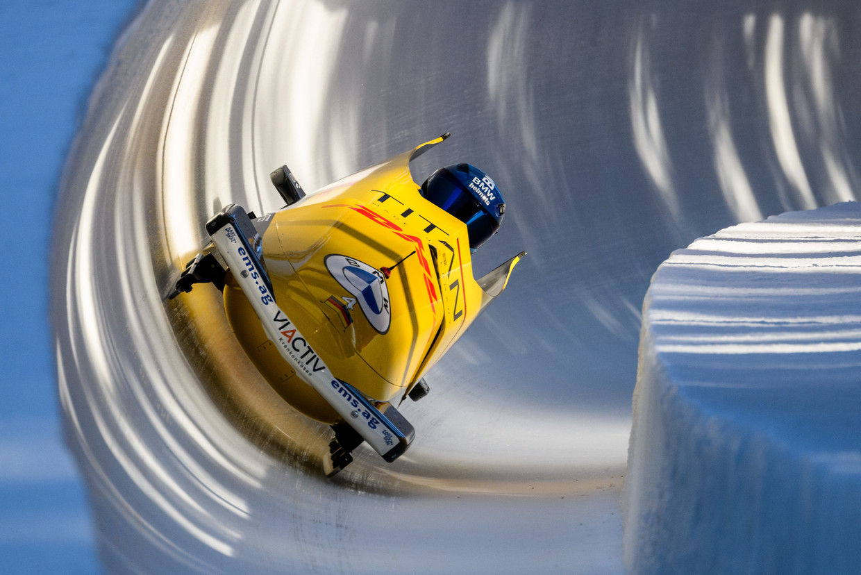 Pista da bob a St. Moritz, Svizzera.  Immagine dpa/Image Alliance tramite Getty I