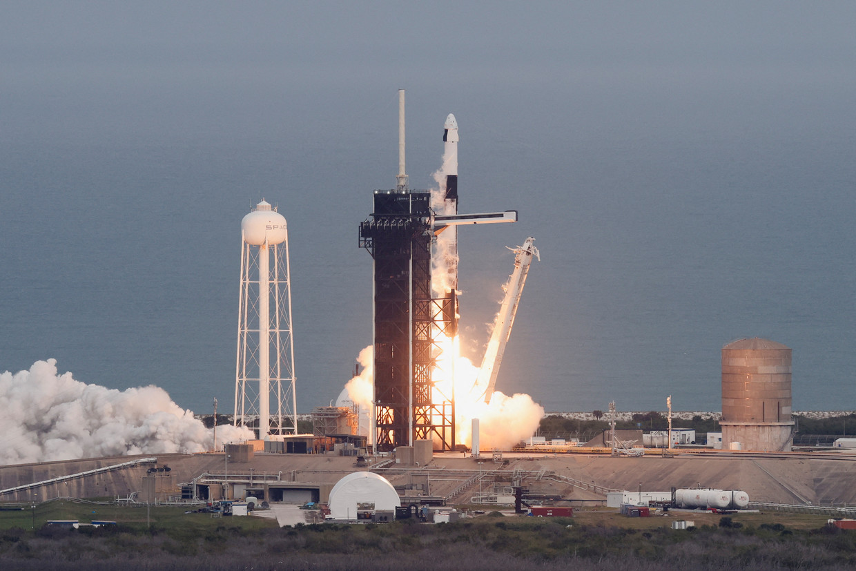 Albert Gezeravci and other crew members were launched into space via a rocket from the International Space Station in Florida on January 18.  Reuters photo