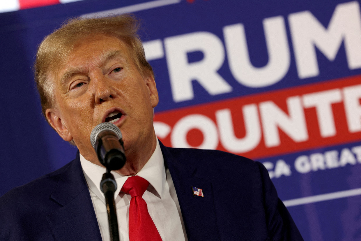 Former US President Donald Trump during a campaign rally in Ankeny, Iowa, in early December.  Image courtesy REUTERS