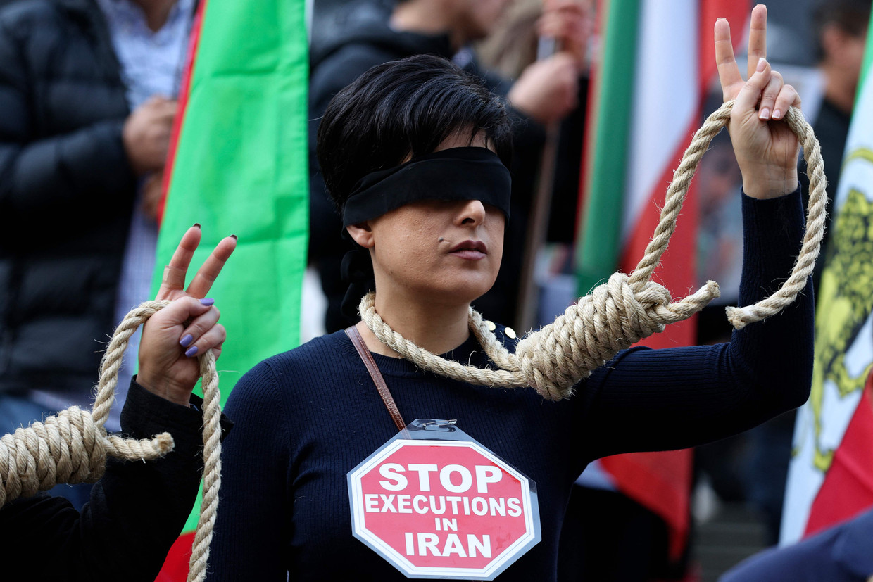 Protesta contro le esecuzioni in Iran in Australia.  foto dell'AFP